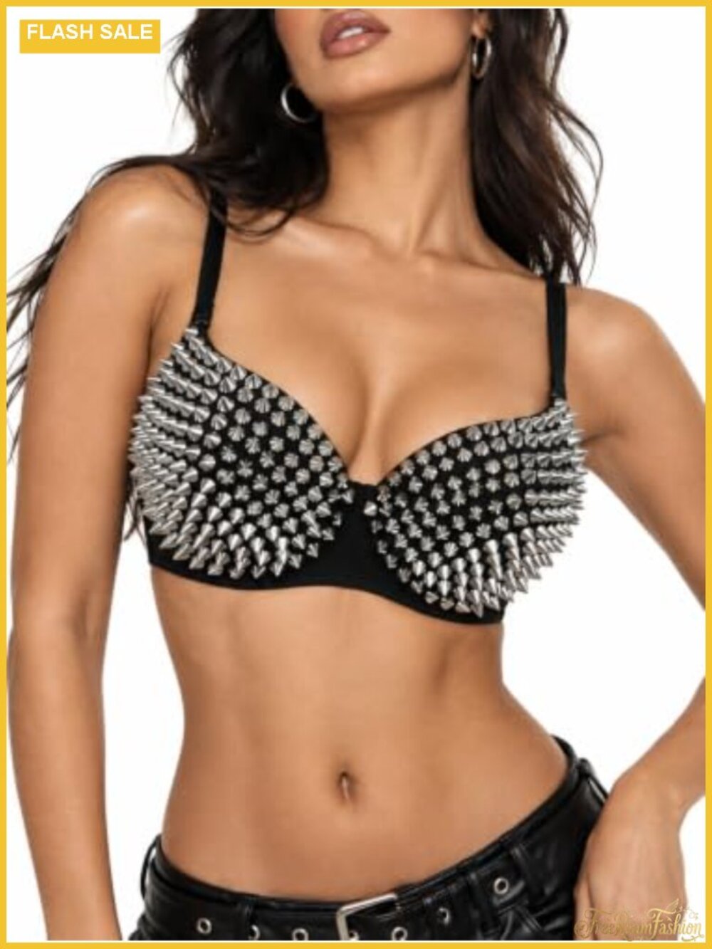Spiked Studded Punk Goth Bra Bustier Rave Festival Clubwear